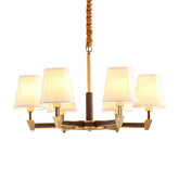 White Fabric Pendant Chandelier for Modern Living Rooms - Available in 6/8-Head Conical Design - The size of this product is 25 inch and above, with a fixture width of 31.5" and fixture height of 15". The number of lights is either 8 or 6, with a